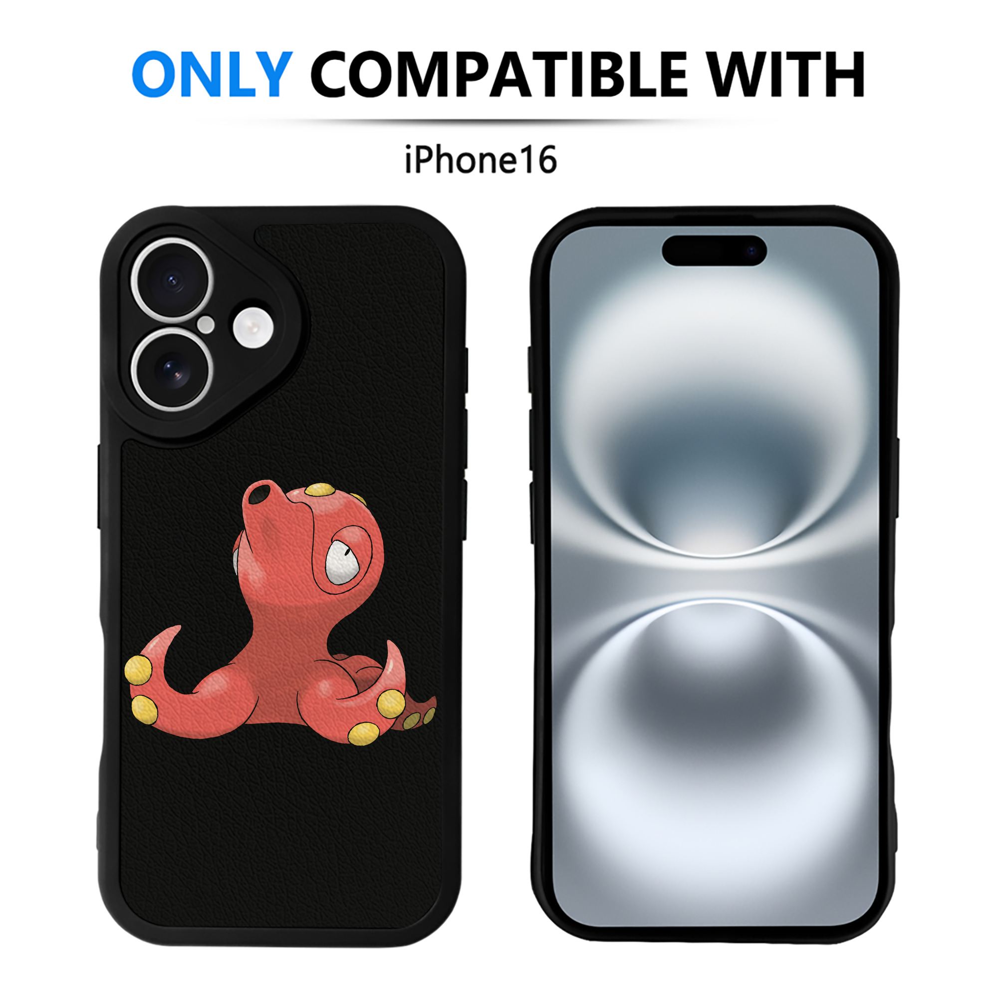 （画像用） ポケットモンスター Pokémon 【iPhone 16シリーズ対応】シリコンスマホケース（レザー調） 材質：シリコン
